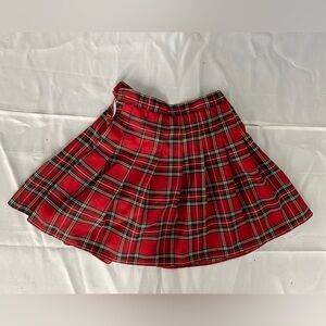 Urban Coco Red Plaid Pleated School Girl Uniform Skirt Costume Built In Shorts